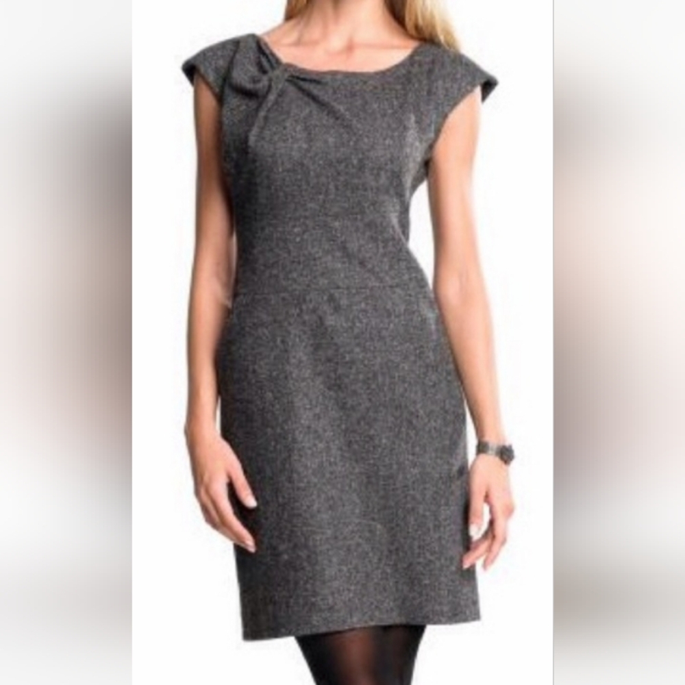Textured Twist Neck Dress